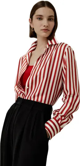 Classic Striped Silk Shirt | Nordstrom