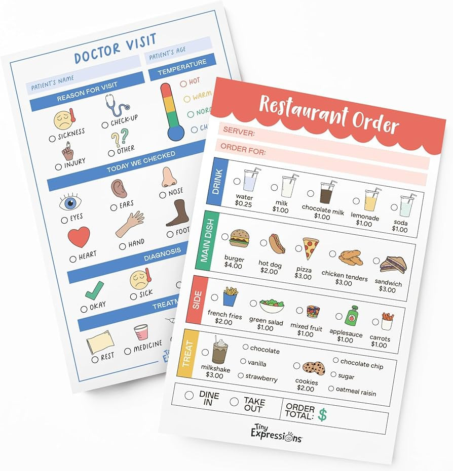 Tiny Expressions Playtime Notepads - 2-Pack Kids Pretend Play Notepads - 40 Pages Order-Taking Re... | Amazon (US)