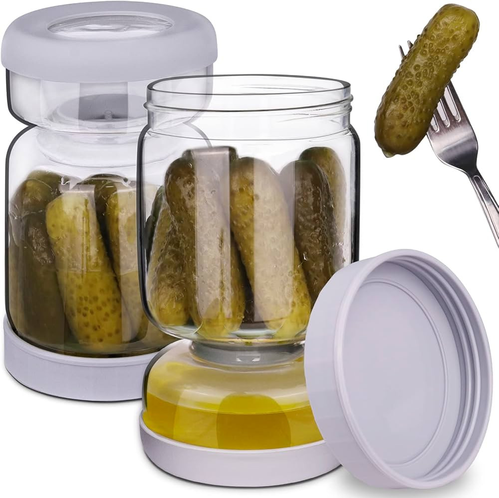 Homnoble Pickle Jar, Pickle and Olive Hourglass Jar Pickle Juice Separator from Wet and Dry, Upgr... | Amazon (US)