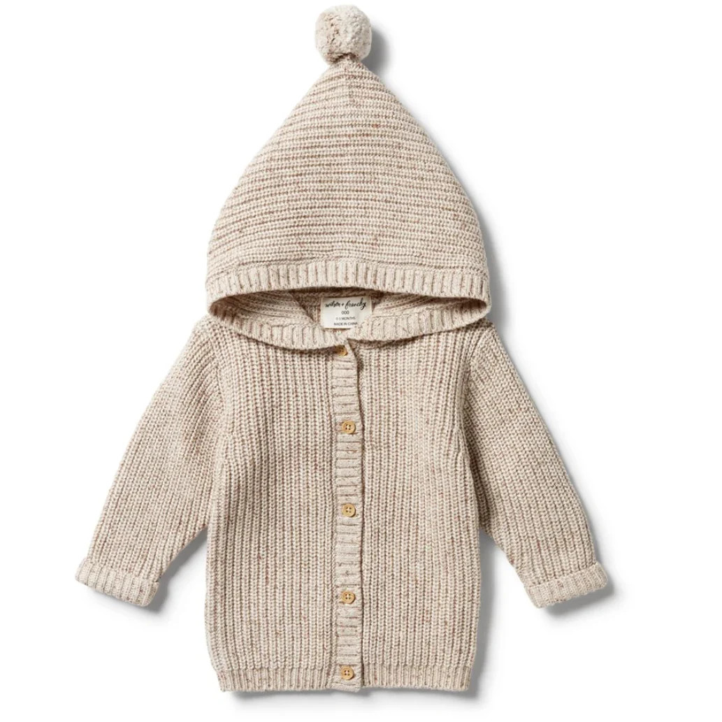 Knitted Sweater Jacket, Oatmeal Fleck | SpearmintLOVE