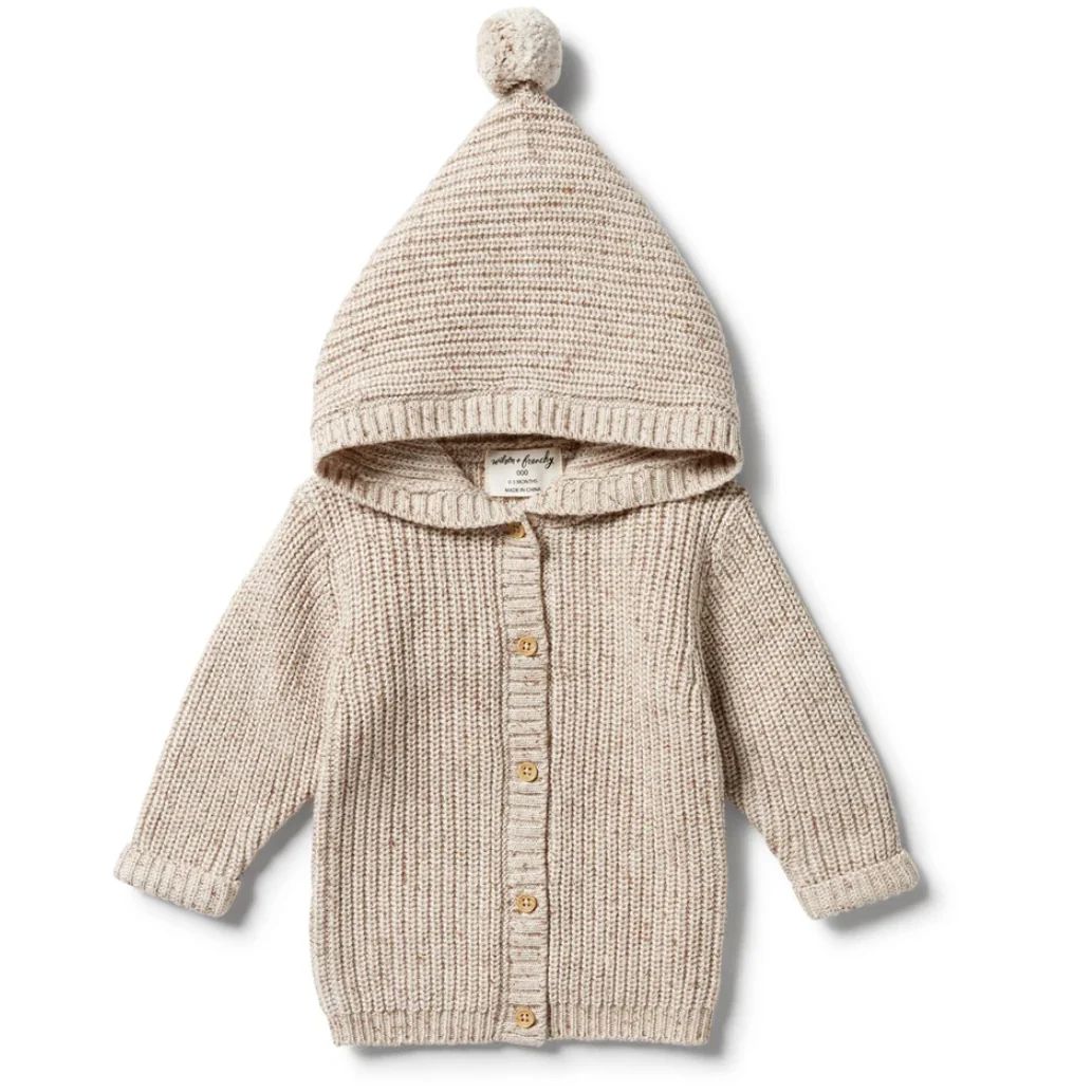 Knitted Sweater Jacket, Oatmeal Fleck | SpearmintLOVE