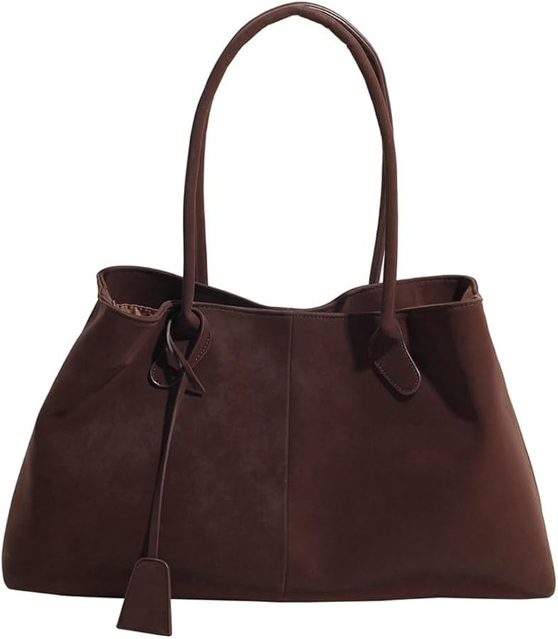 Faux Suede Slouchy Shoulder Bag Women Large Hobo Tote Bag Leather Strap Magnetic Lightweight Satc... | Amazon (US)