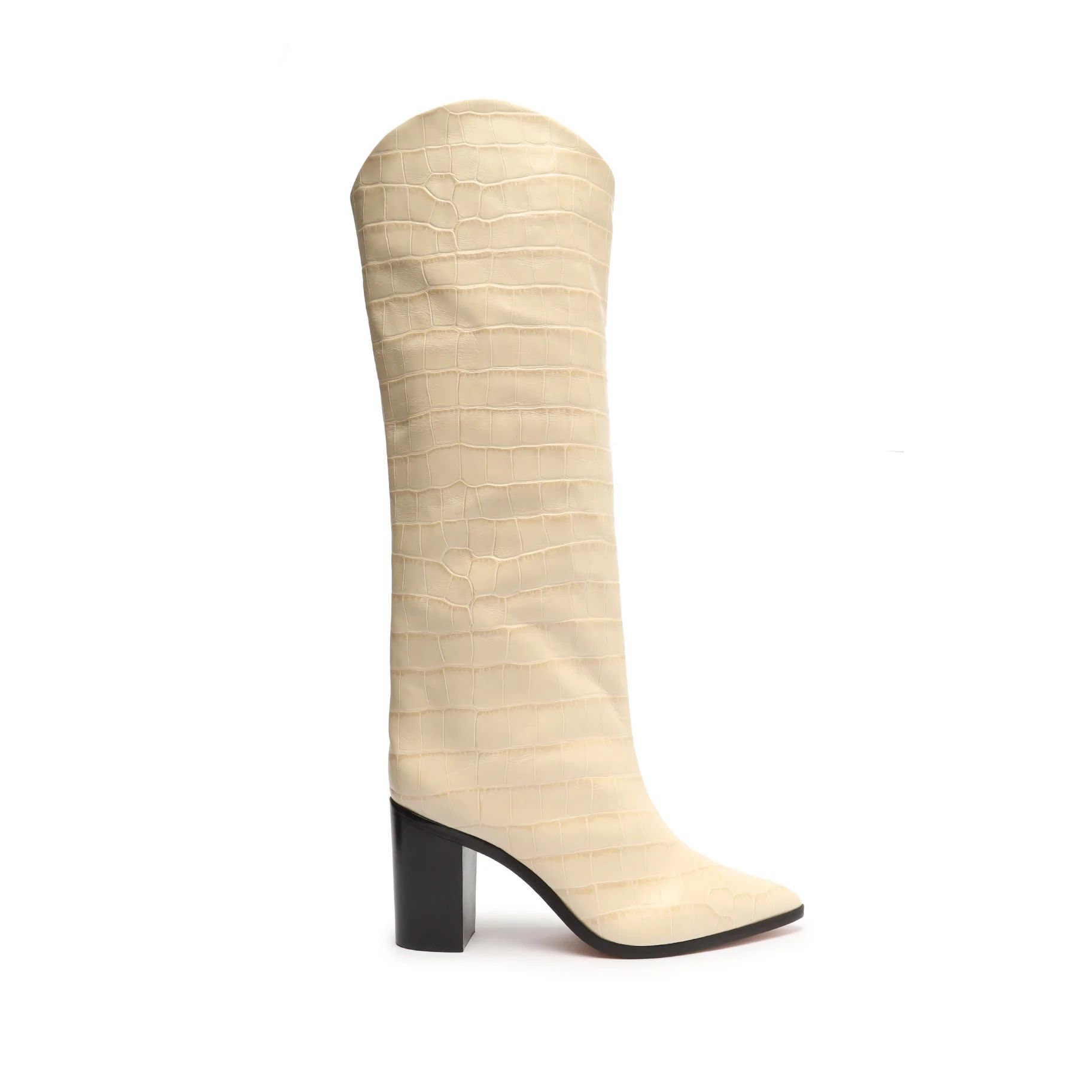 Maryana Block Crocodile-Embossed Leather Boot | Schutz Shoes (US)