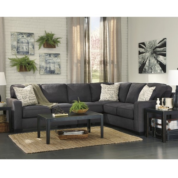 Signature Design by Ashley Alenya 3-Piece RAF Sofa Sectional in Microfiber | Bed Bath & Beyond