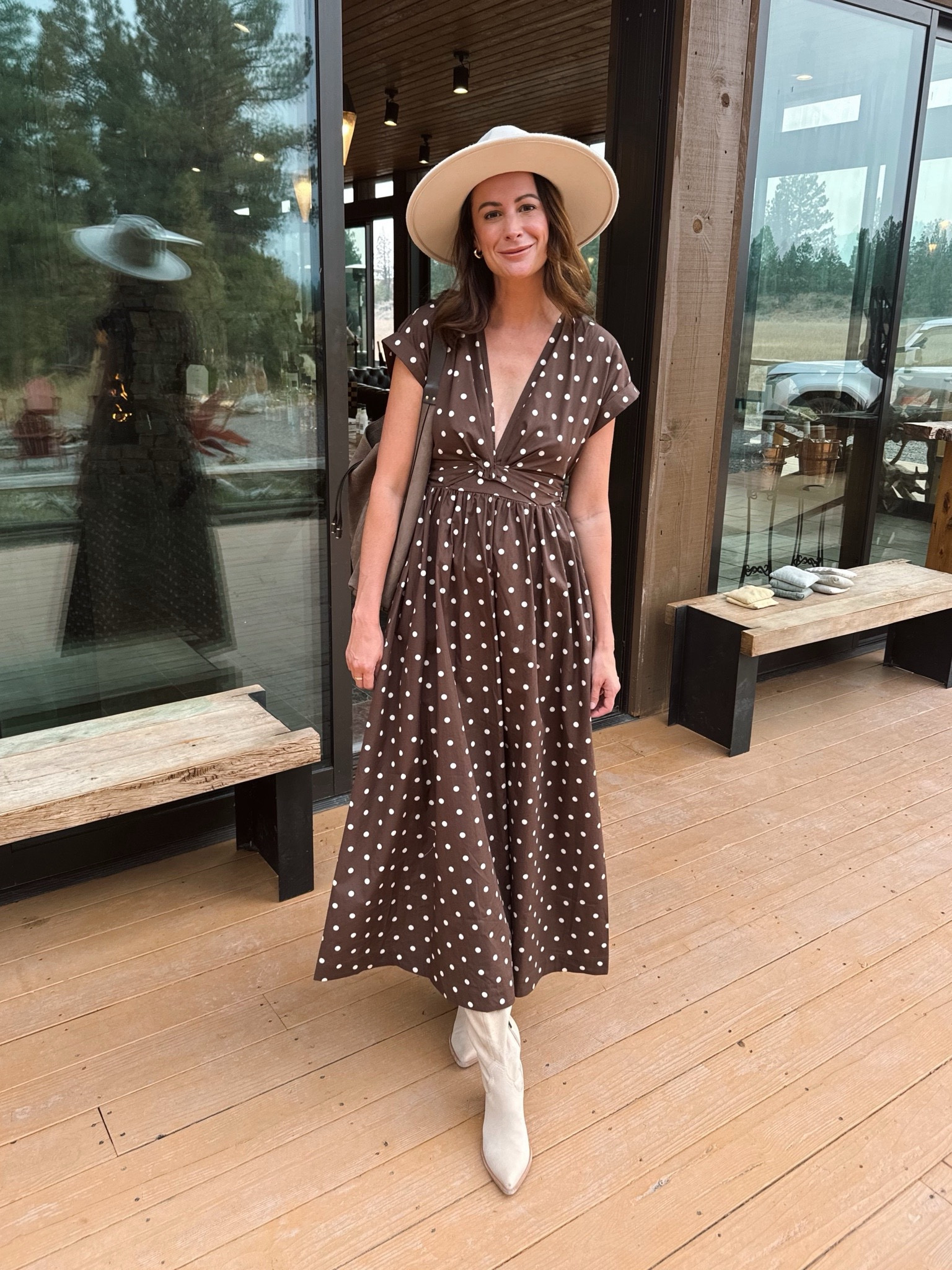 I wore this darling dress to dinner one night while we were in Montana! On sale now with code: AFLTK 

#LTKFallSale #LTKStyleTip #LTKFindsUnder100