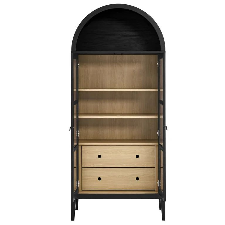 Modway Nolan Tall Arched Storage Display Cabinet in Black Oak | Walmart (US)