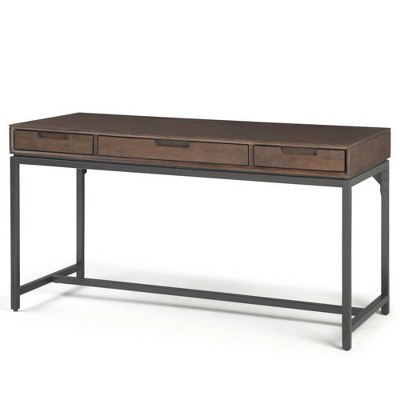 WyndenHall 60" Devlin Mid-Century Solid Wood Writing Desk with Drawers Walnut Brown : Home Office Furniture, Spacious Workstation | Target