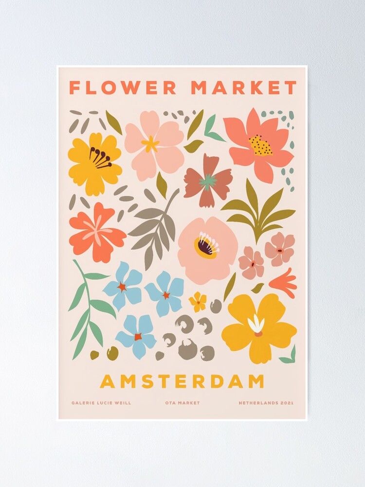 Flower Market Amsterdam Poster by malissagibbs68 | Redbubble (US)