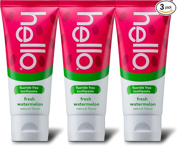 Hello Natural Watermelon Flavor Baby & Kids Fluoride Free Toothpaste, Vegan, SLS Free, Gluten Fre... | Amazon (US)