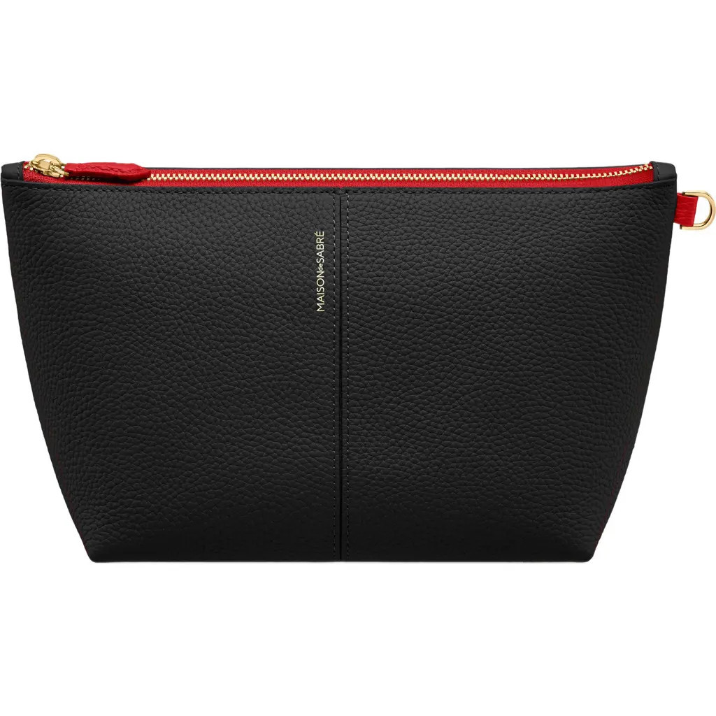 MAISON de SABRÉ Small Leather Flaire Pouch in Rouge Noir at Nordstrom | Nordstrom