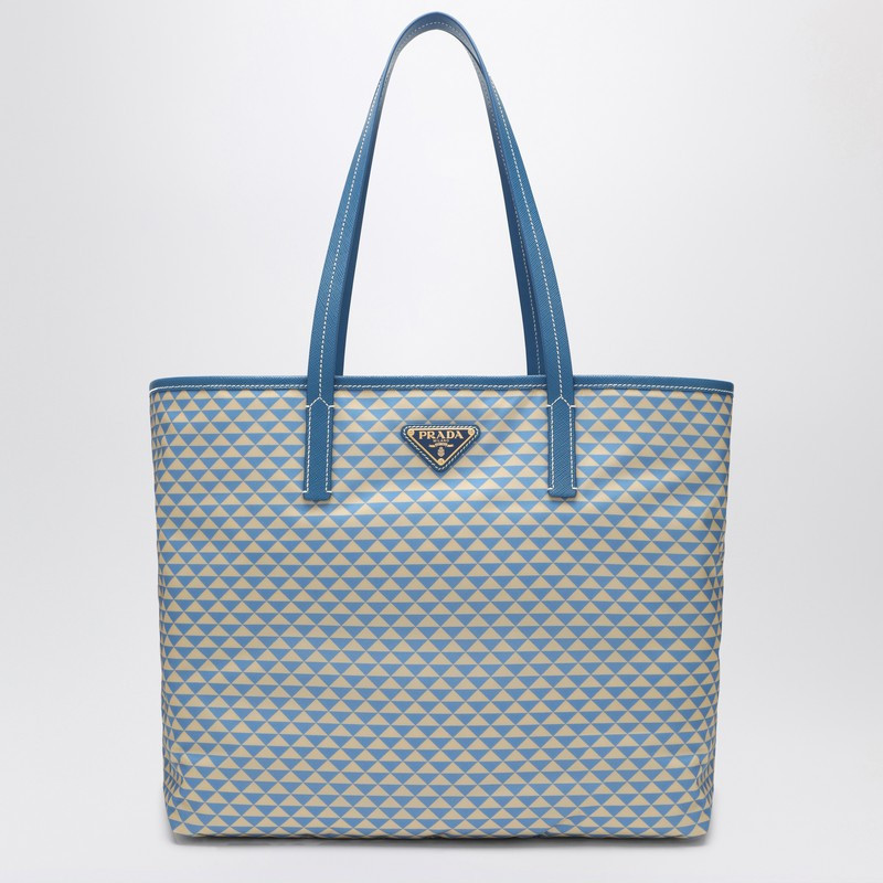 Light blue bag in printed Re-Nylon | The Double F