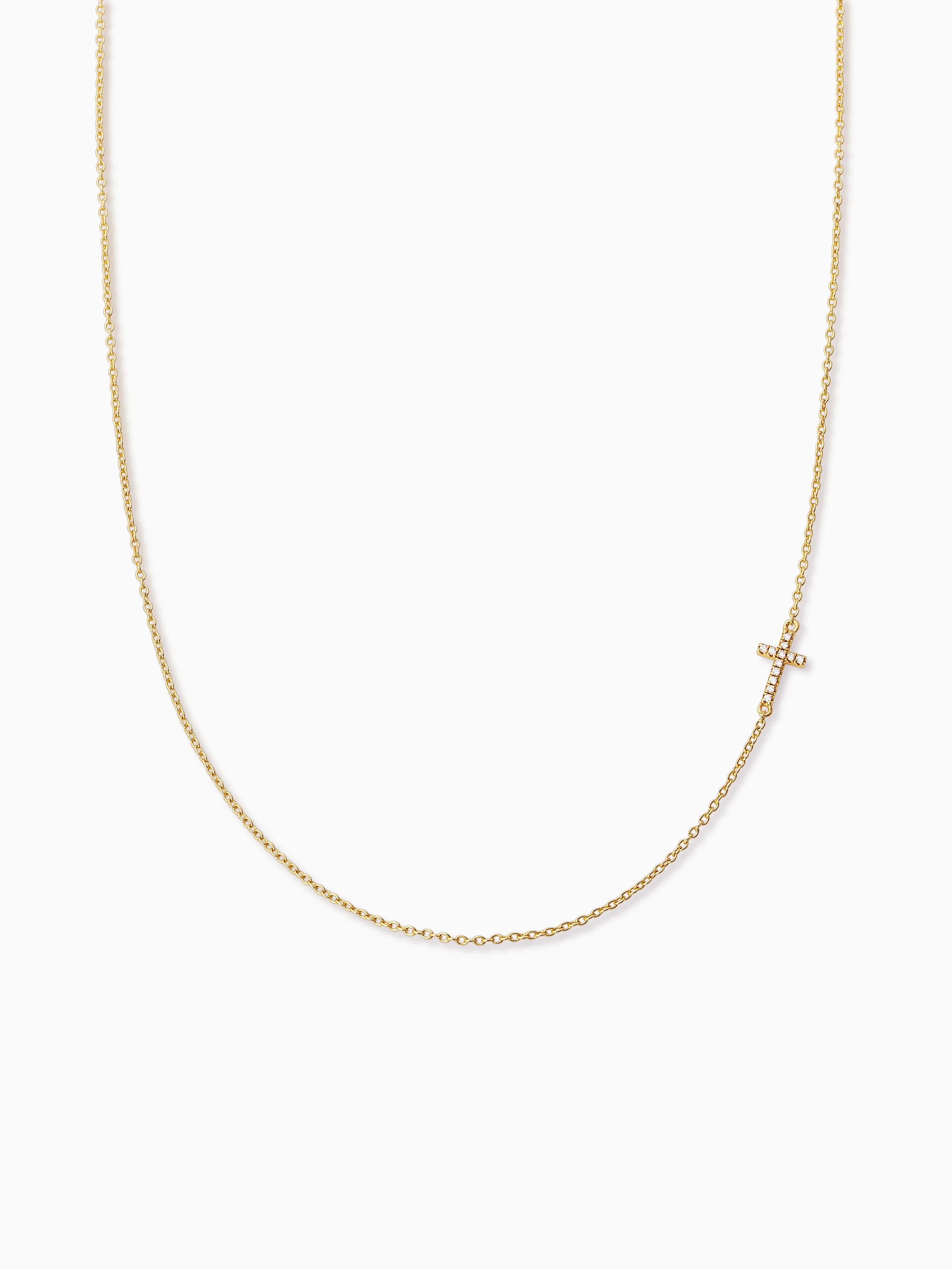 18k Gold Side Cross Vermeil Pavé Chain Necklace | Uncommon James | Uncommon James