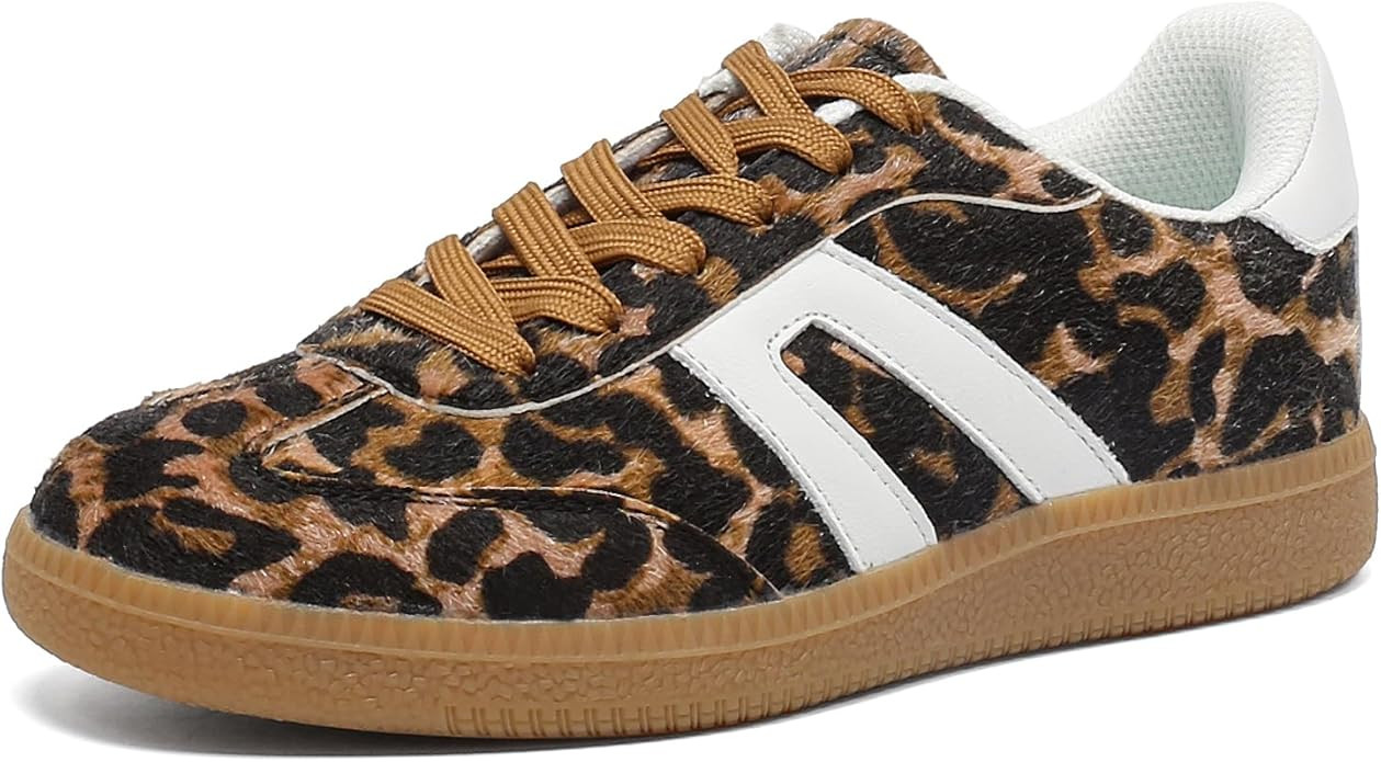 Women's Retro Gum Sole Fashion Sneakers-Lace Detail Casual Retro Walking Shoes-Gum Sole Casual Te... | Amazon (US)