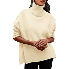 PRETTYGARDEN Women's Turtleneck Oversized Sweater Long Sleeve Chunky Knit Pullover Casual Winter ... | Amazon (US)