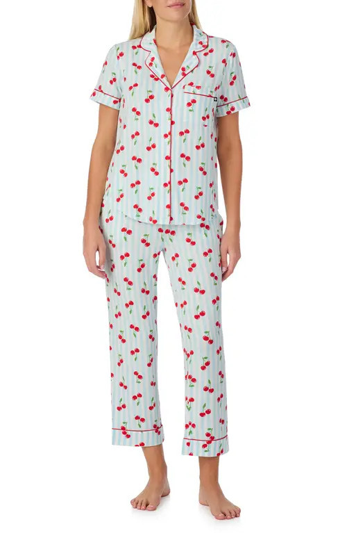 Kate Spade New York print crop pajamas in Blue Multi at Nordstrom, Size X-Small | Nordstrom