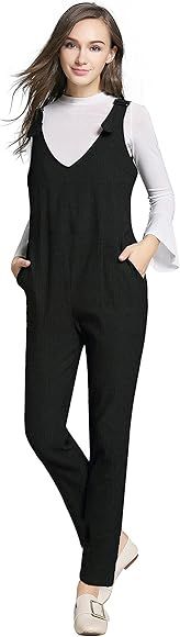 Womens Maternity Overalls Adjustable Back Zip Opening Jumpsuits Casual Pants for Pregnant Women | Amazon (US)
