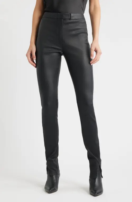 BOSS Simax Slim Fit Leather Pants in Black at Nordstrom, Size 16 | Nordstrom
