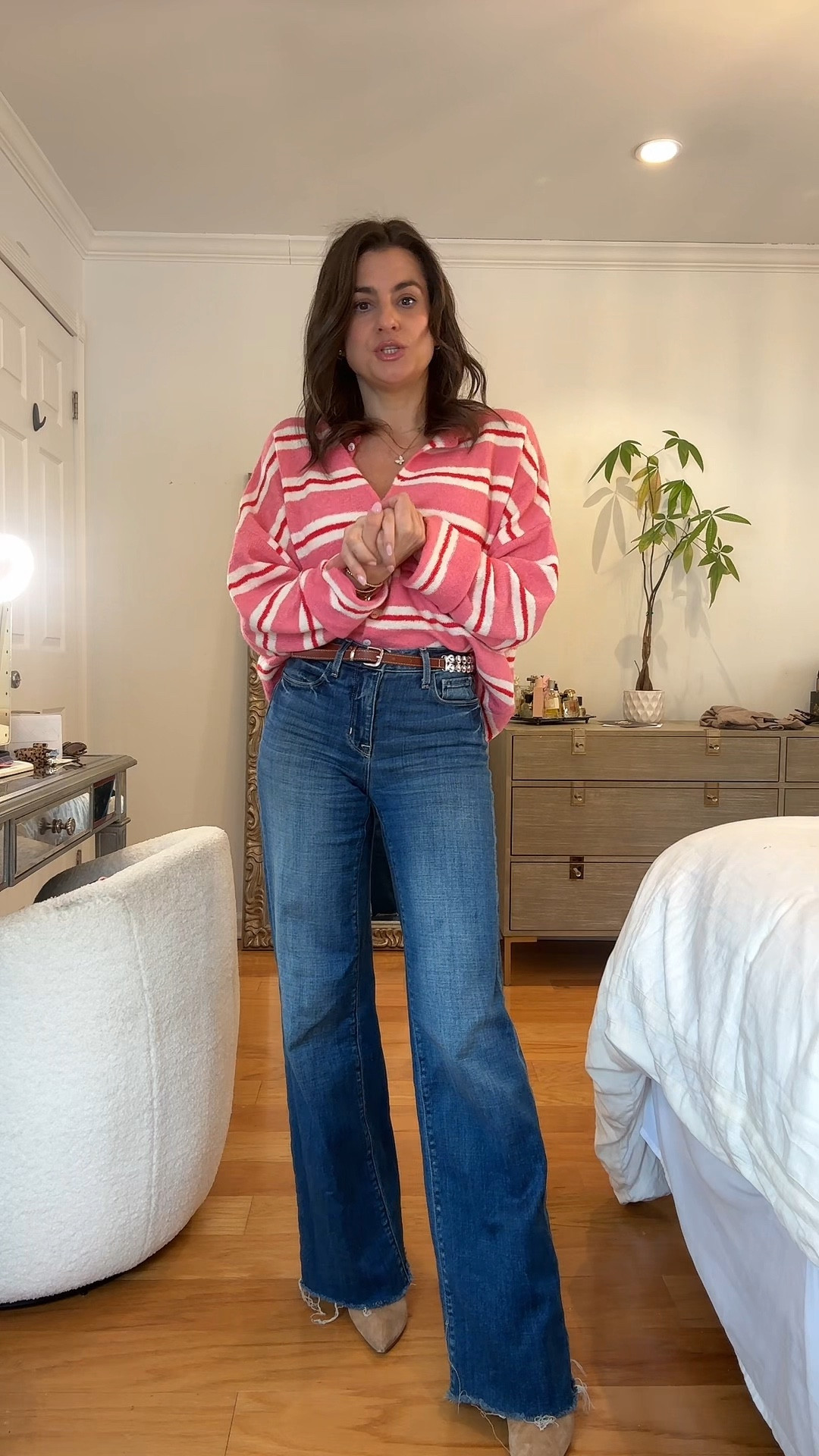 Pink stripes and denim