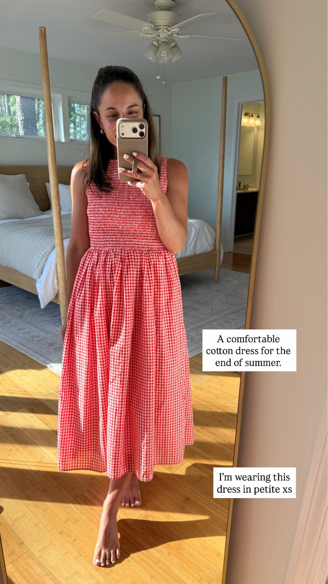 I find when it comes to a dress everyone is looking for something a little different. Here are a few petite-friendly options for the most common requests I receive. 

Gingham dress (J Crew Factory): petite xs - sized up 

My measurements for comparison 32”, 24”, 36”. 25” ankle inseam, 28” full length inseam.

#LTKPetite