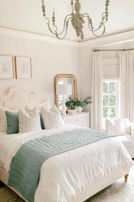 ✨ Guest bedroom design ✨

Bedding Breakdown:
🔹 Two 26x26 faux fur pillow covers
🔹 Oversized queen quilt + matching queen shams 
🔹 Two 22x22 mini tassel pillow covers 
🔹 Ruffle comforter 

Amazon bedding, oversized, quilt, blue quilt, comforter, ruffle, comforter, affordable, pillowcases, pillow covers, pillow inserts, Amazon, pillow, inserts, velvet bed, bedframe, affordable, bedframe, velvet, bedframe, drapes, Amazon, drapes, pinch, drapes, blackout, Roman, shades, Amazon, Roman, shades, gold, antique, aged, mirror, side tables, nightstands, fluted, nightstands, nightstands, bedroom, furniture

#LTKHome #LTKFindsUnder50 #LTKFindsUnder100