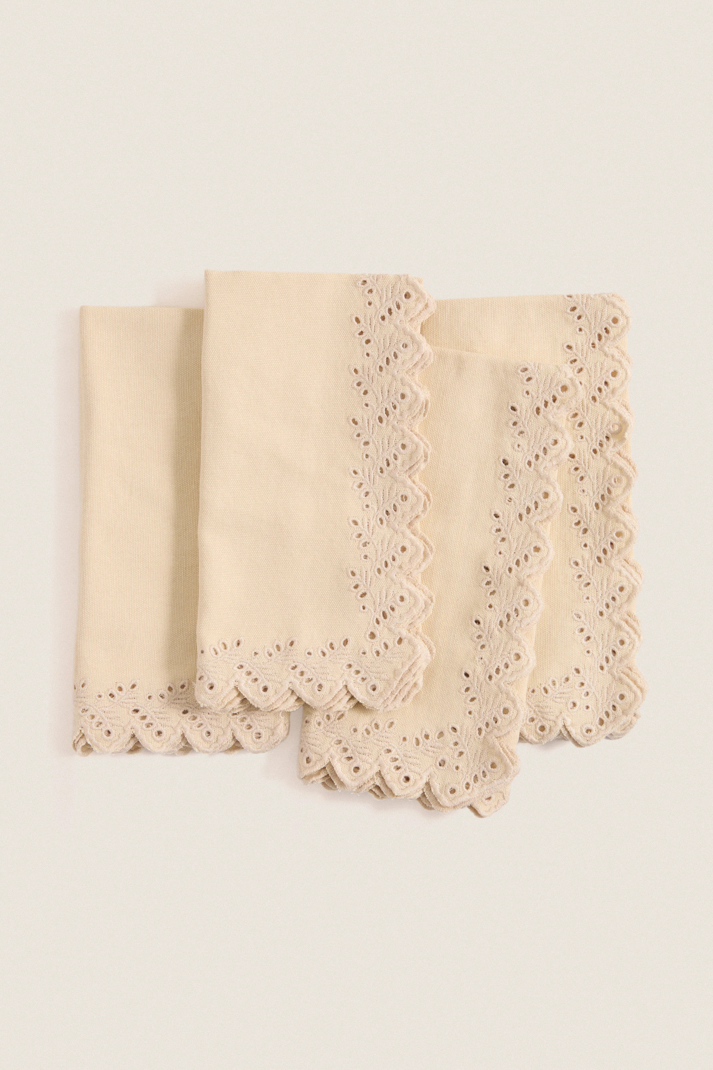 Khaki Eyelet Embroidered Napkins Set of 4 | Tuckernuck (US)