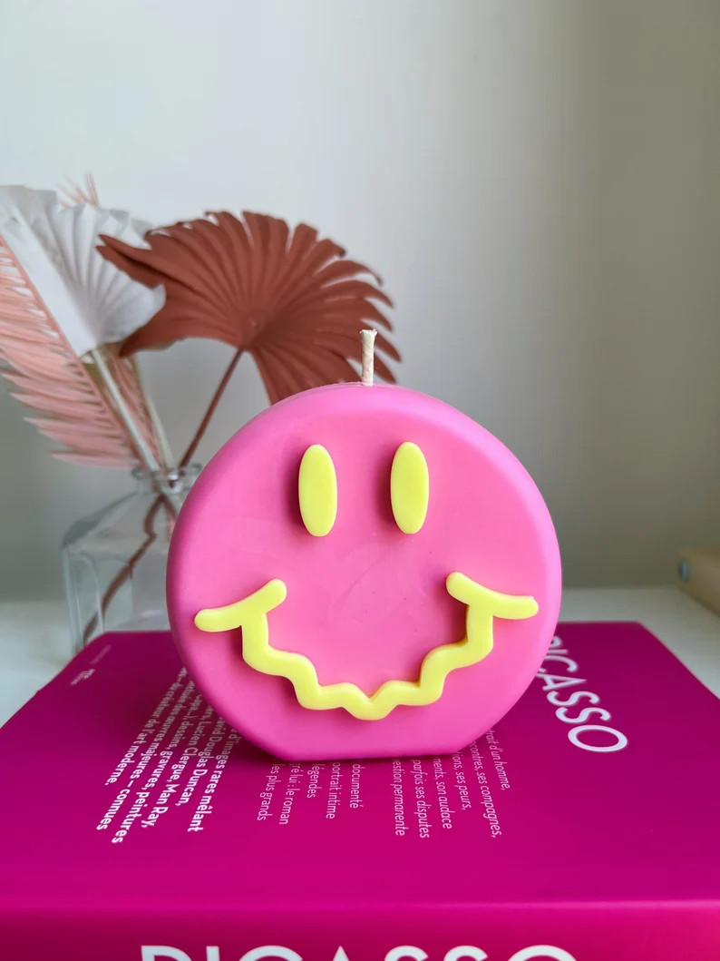 Smiley Face Candle Fun Unique Candle Gift Giving Decor - Etsy | Etsy (US)