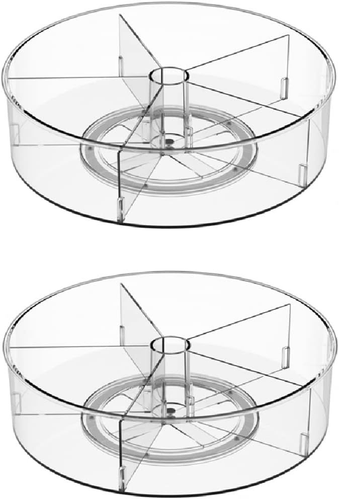 Plastic Round Lazy Susan Rotating Turntable Food Storage Container for Cabinet, Pantry, Refrigera... | Amazon (US)