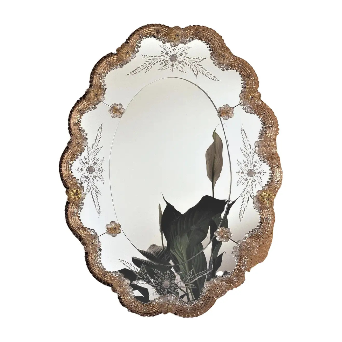 "Ca'Favretto" Murano Glass Mirror in Venetian Style, by Fratelli Tosi Murano | 1stDibs