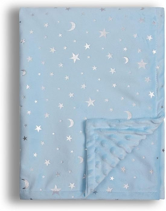 Baby Blanket for Boys Girls Soft Minky with Double Layer Dotted Backing, Star and Moon Printed 30... | Amazon (US)