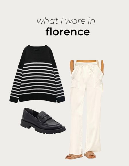 FLORENCE ootd ~ H&M knit striped sweater, revolve lacademie pants and dolce vita loafers #shoecrush #italy 

#LTKunder100 #LTKunder50 #LTKtravel