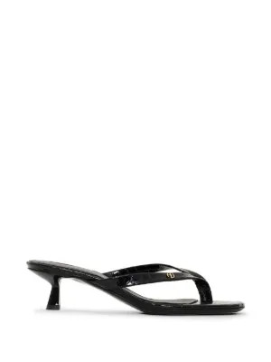 ANINE BING Noelle croc-embossed Heeled Sandals | Black | FARFETCH UK | Farfetch Global