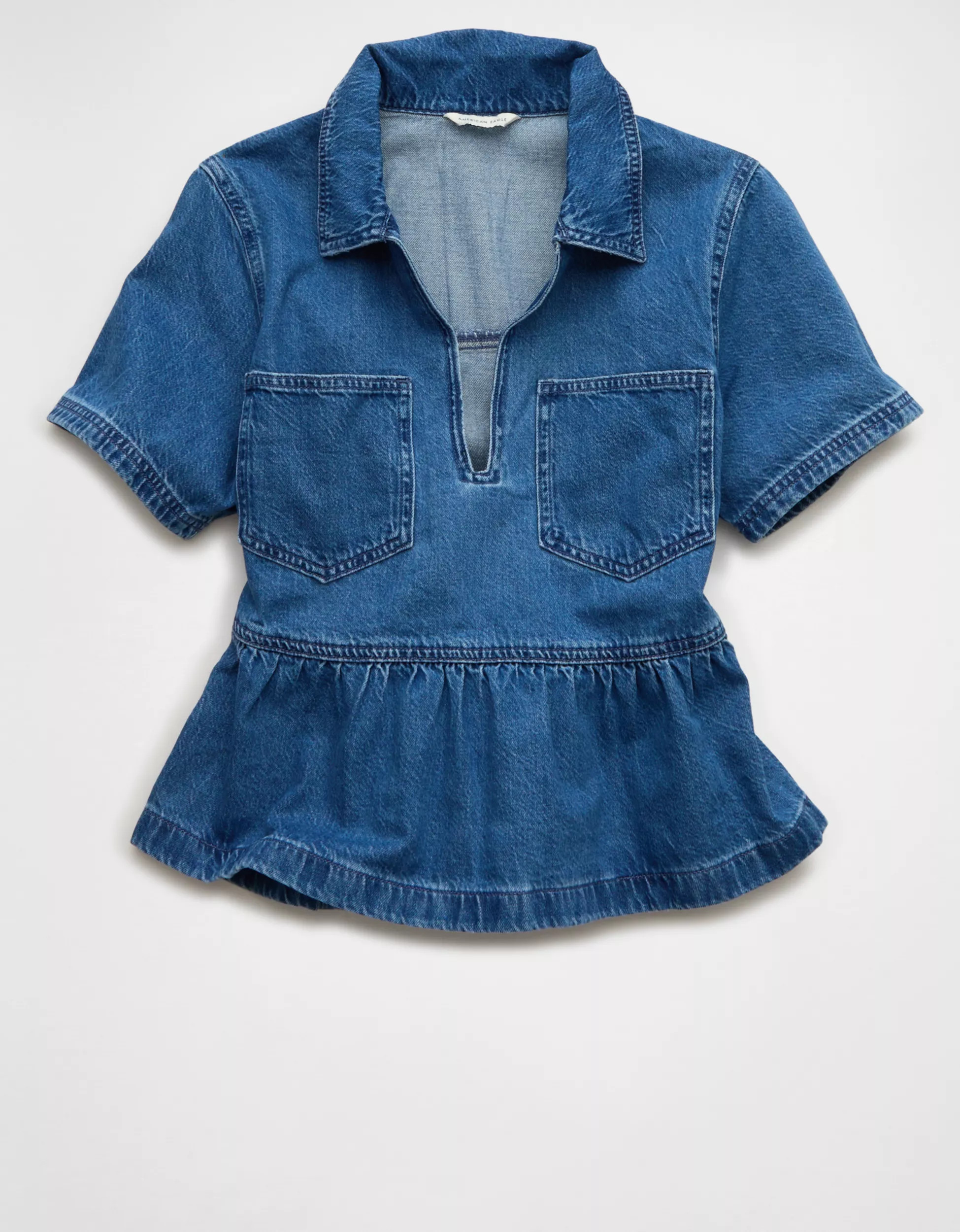 AE Denim Popover Shirt | American Eagle Outfitters (US & CA)