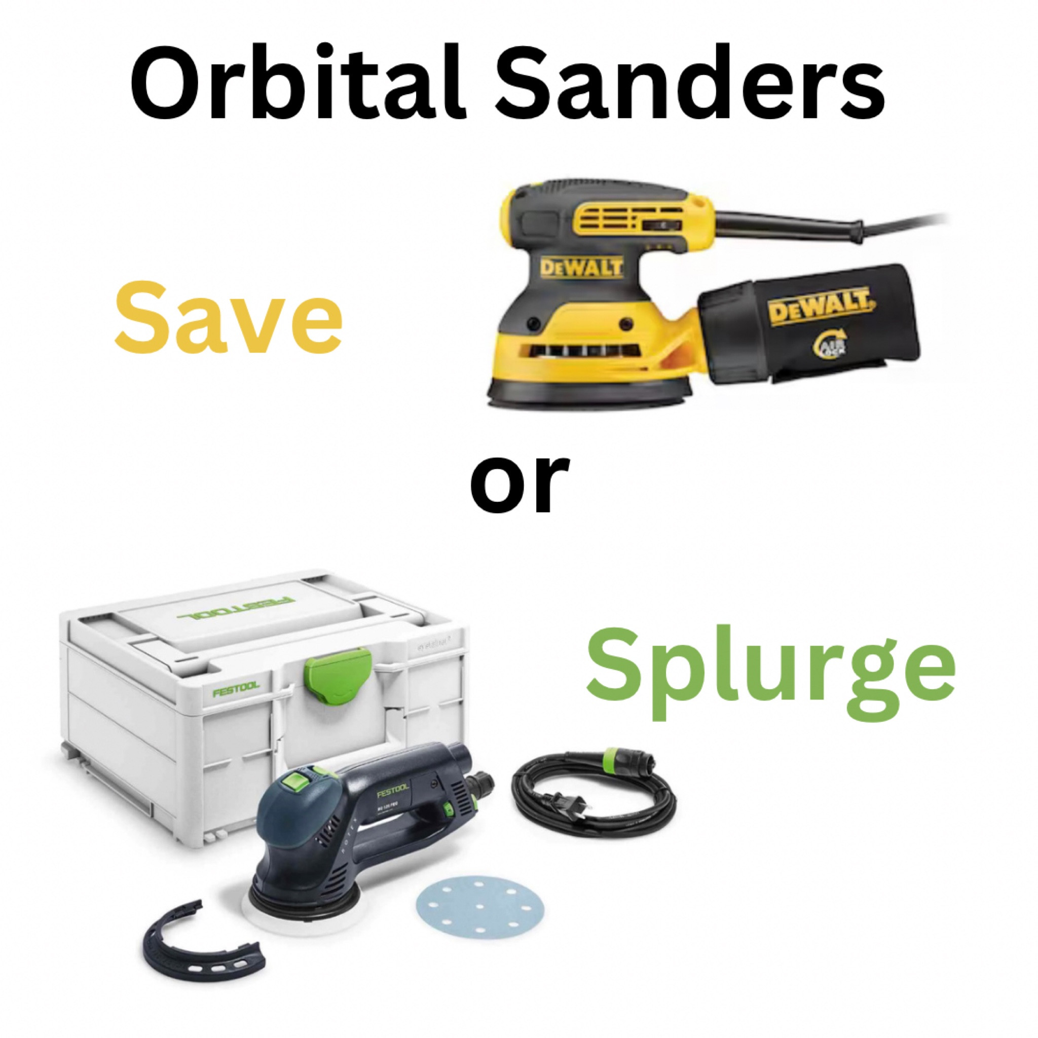 Orbital Sanders: save or splurge! Sanders are a must in every workshop and there is a tool for every budget! I have the Dewalt but the Festool is on my wish list! 

#LTKhome #LTKGiftGuide #LTKmens