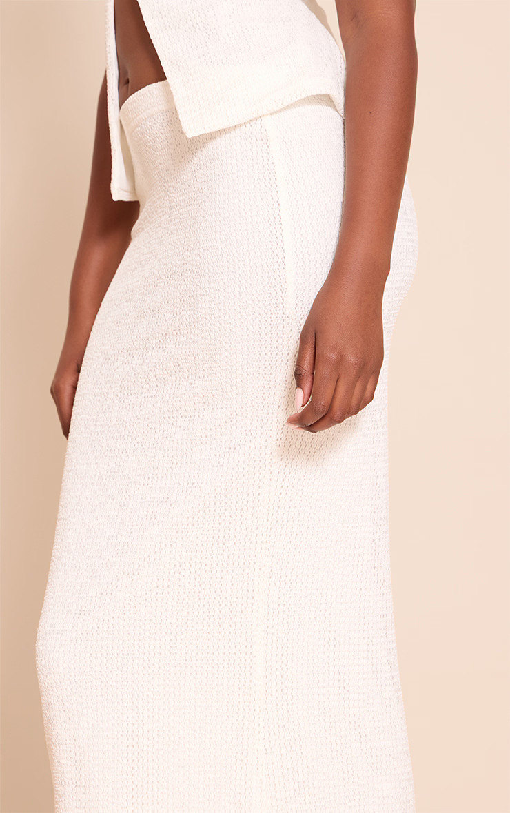 White Textured Lined Maxi Skirt | PrettyLittleThing US