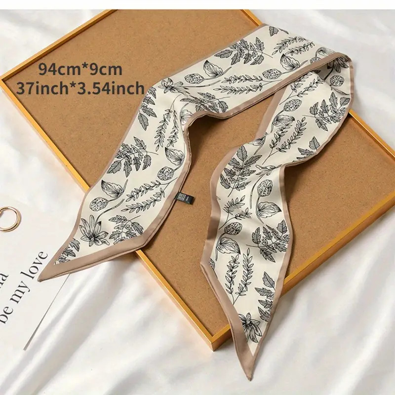 Women's Elegant Long Printed Scarf Versatile Ribbon Band - Temu | Temu Affiliate Program