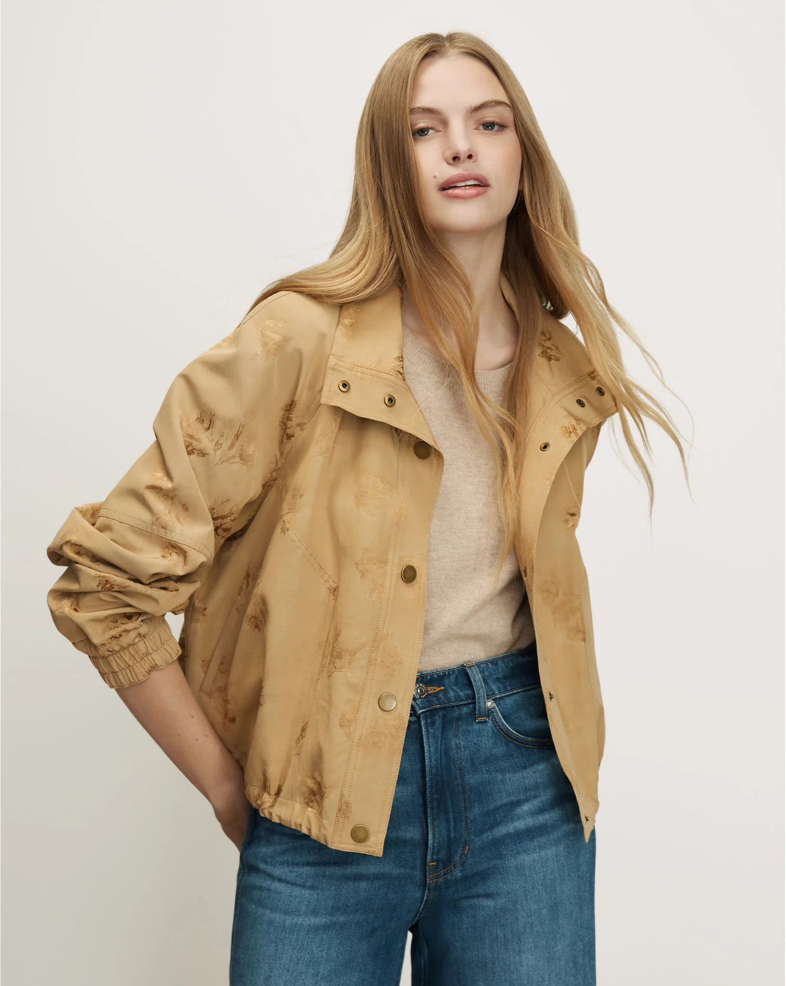 Ainsworth Jacquard Jacket in Tan Sand | Veronica Beard | Veronica Beard