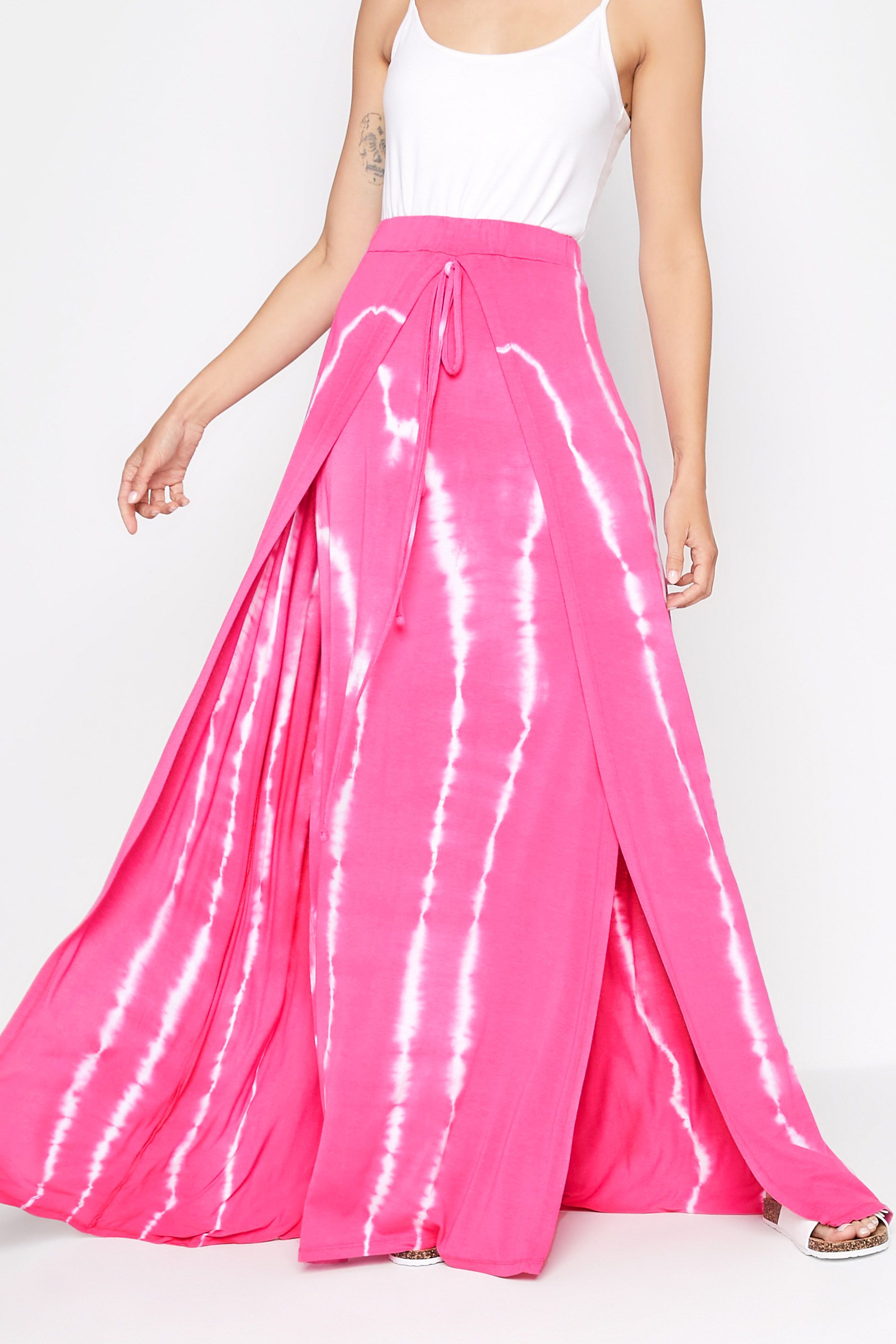 LTS Tall Pink Tie Dye Maxi Skirt | Long Tall Sally