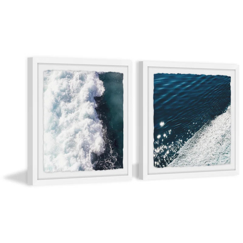 Midnight Blue Wave II Diptych by Ingrid Beddoes - 2 Piece Picture Frame Photograph | Wayfair North America
