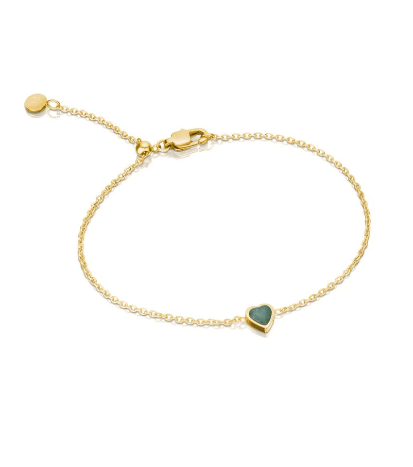 Mini Heart Birthstone Bracelet (Gold) | Abbott Lyon