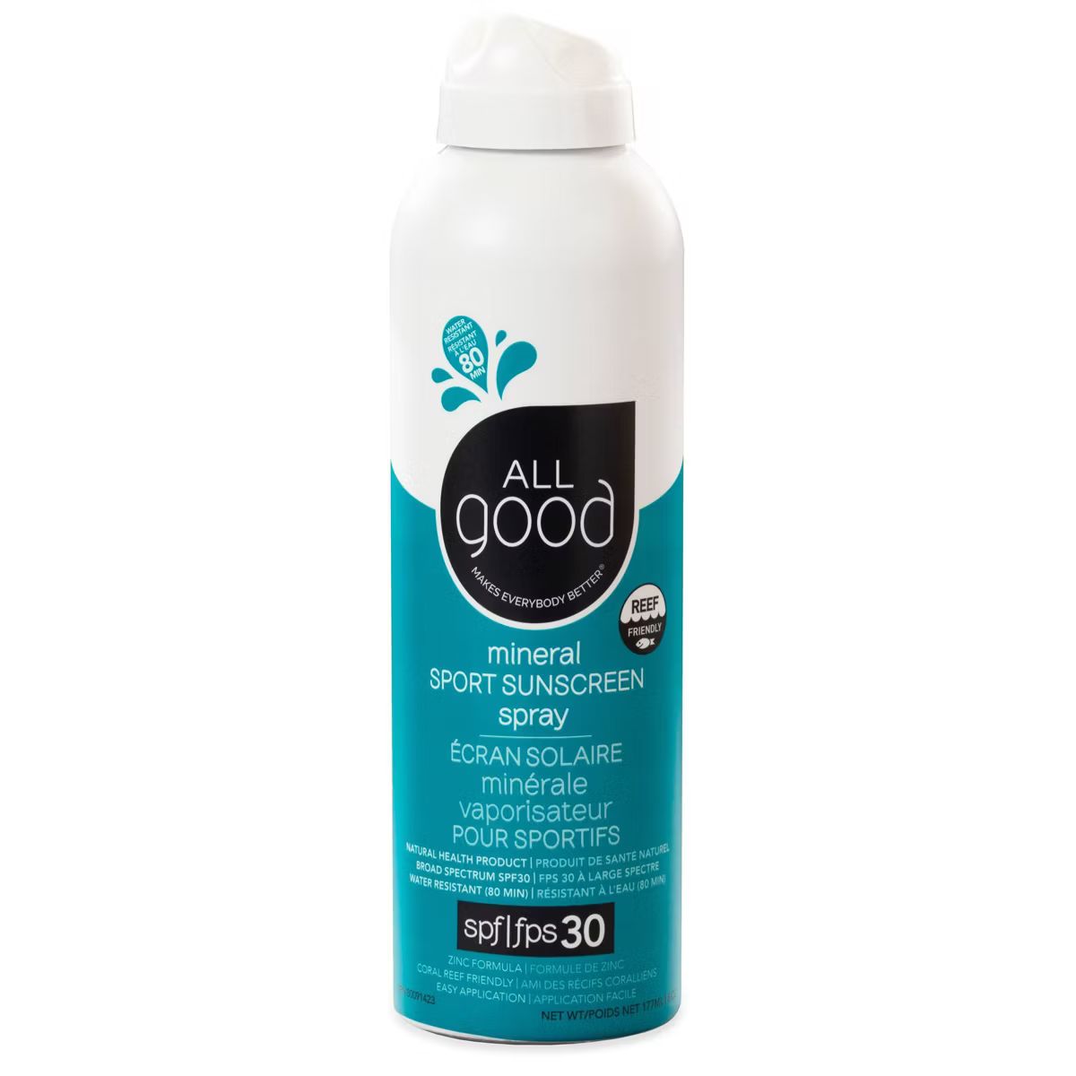 All Good Sport Sunscreen Spray Water Resistant - SPF30 - 6oz | Target