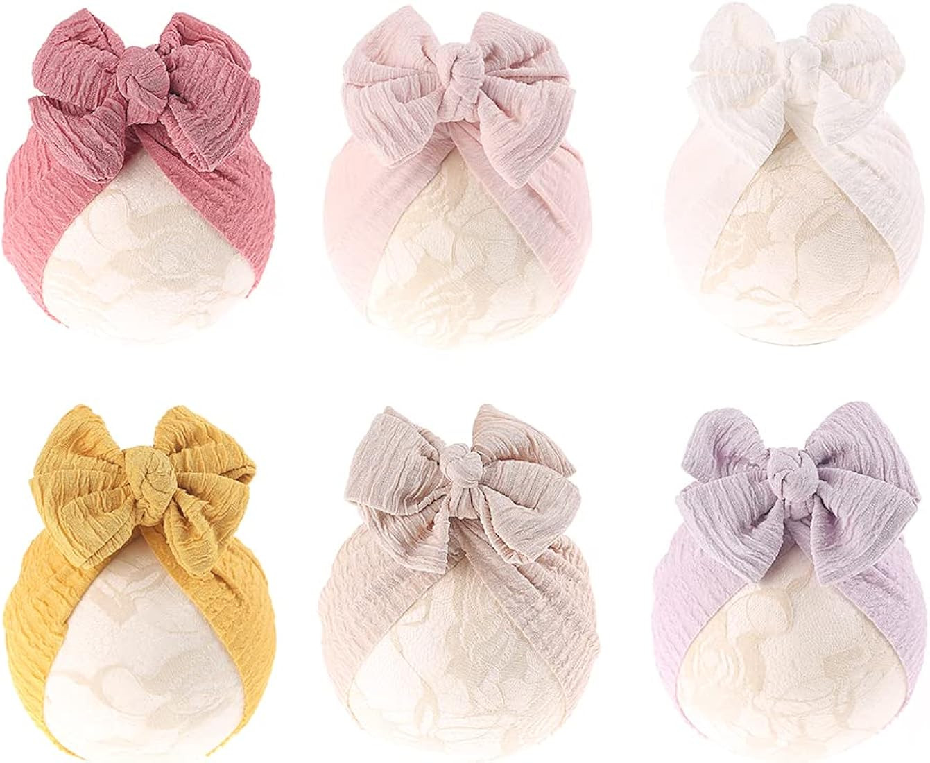 Baby Girl Velvet Big Hair Bow Knotted Head Wrap Oversized Bow Beanie India Cap Warm for Newborn I... | Amazon (US)