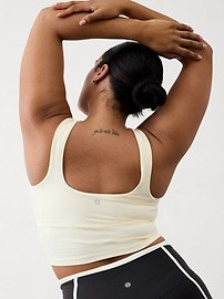 Transcend Square Neck Crop Bra D-DD | Athleta