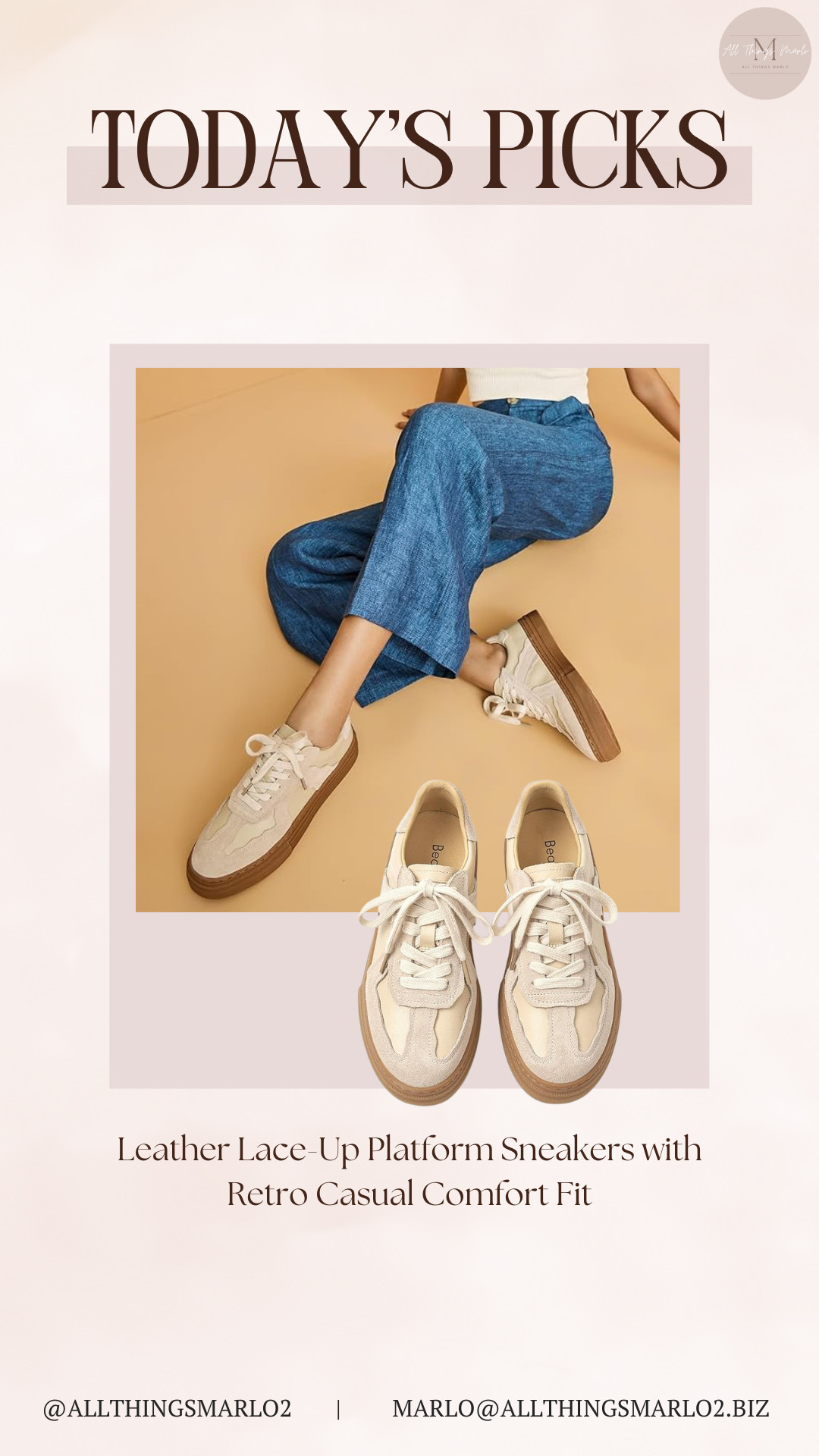 Leather Lace-Up Platform Sneakers with Retro Casual Comfort Fit 

 #LTKSeasonal #LTKWorkwear #LTKTravel