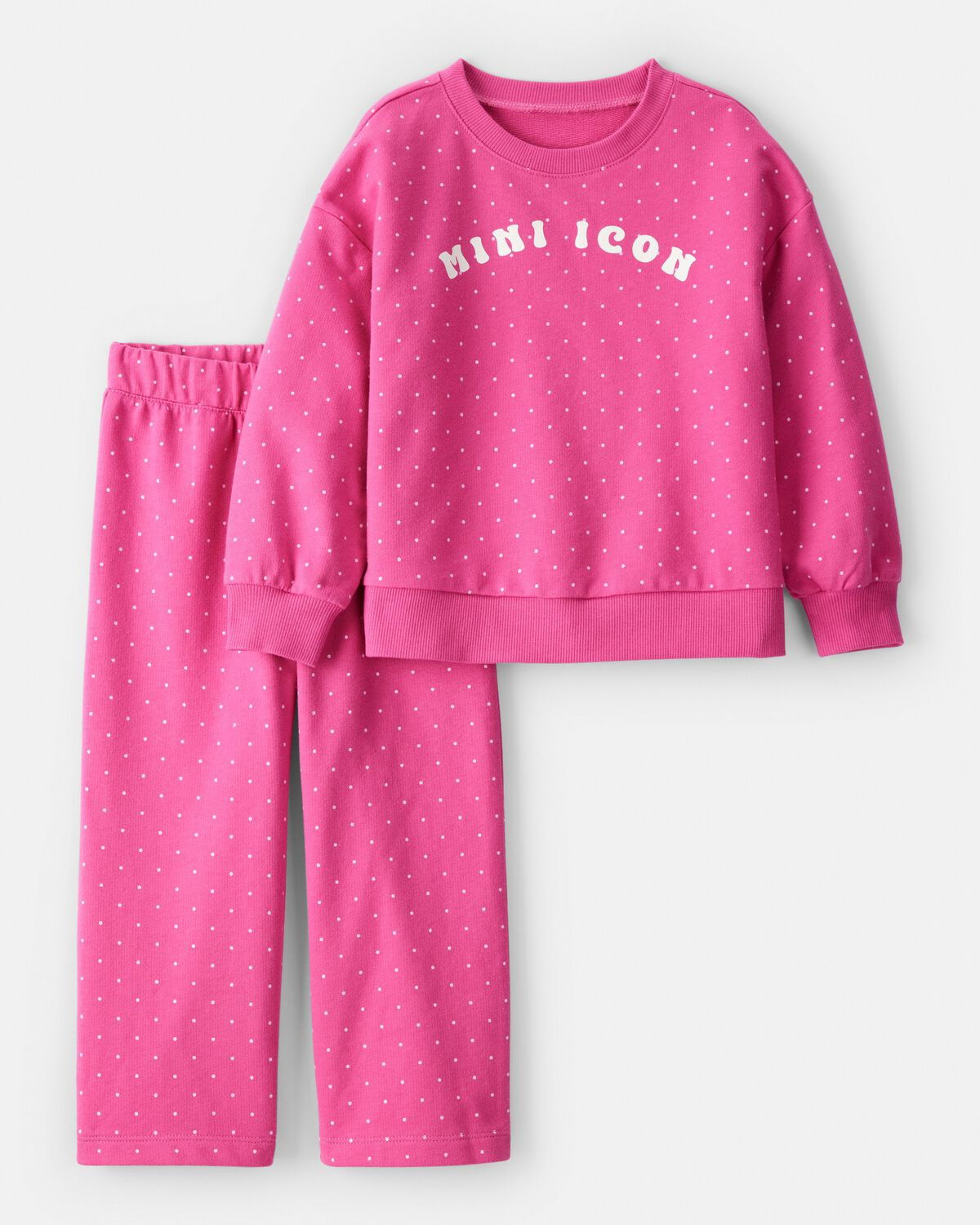 Toddler Girl Mini Icon French Terry Pullover & Pant Set - Pink | Carter's | Carter's Inc