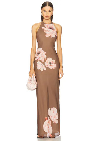 SAU LEE Gwyneth Dress in Mocha Multi from Revolve.com | Revolve Clothing (Global)