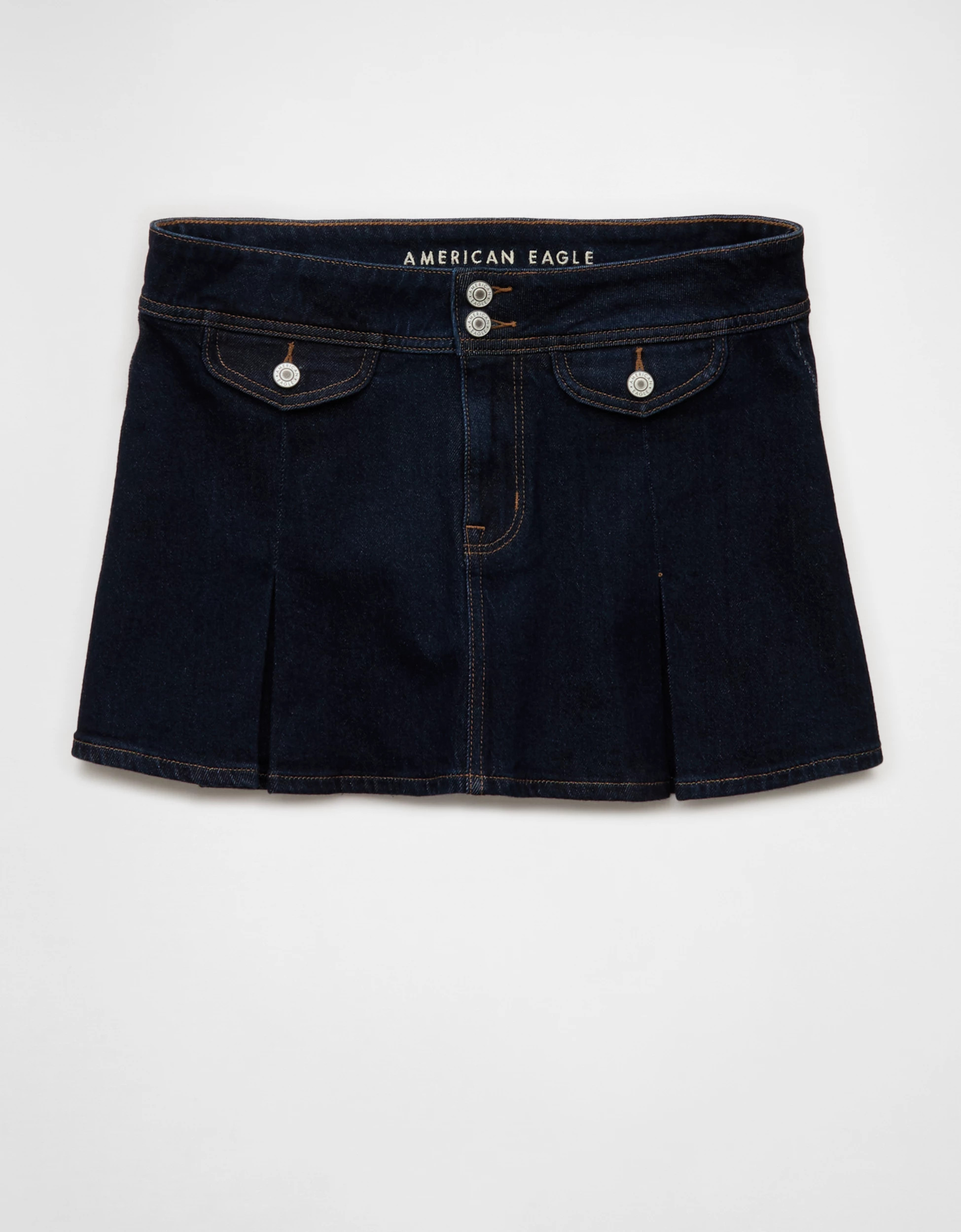 AE Stretch Low-Rise A-Line Pleated Mini Skirt | American Eagle Outfitters (US & CA)