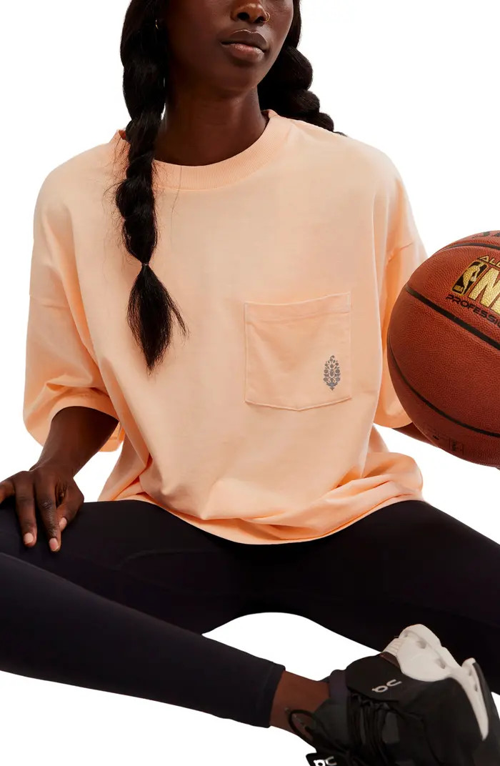 Free People Logo Tackle Oversize Cotton T-Shirt | Nordstrom | Nordstrom