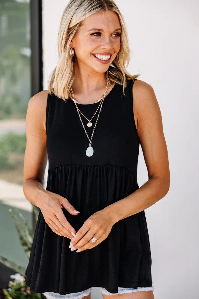 Better With You Black Babydoll Tank | The Mint Julep Boutique