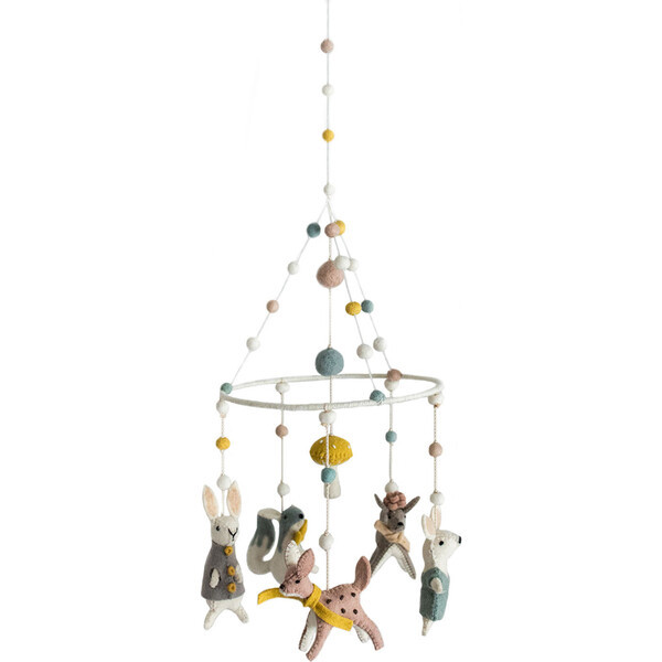 Magical Forest Classic Mobile, Blue/Yellow Multi - Pehr Mobiles | Maisonette | Maisonette