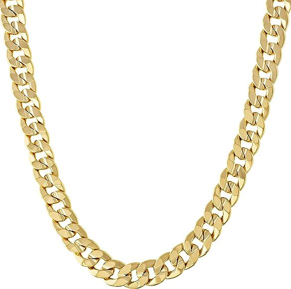 LIFETIME JEWELRY 6mm Cuban Link Chain Necklace 24k Gold Plated for Men and Women | Amazon (US)